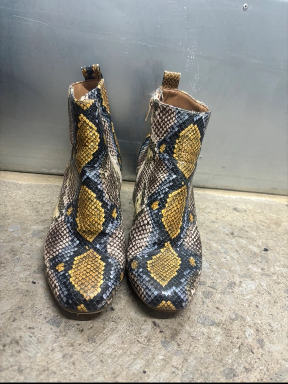 Snake Print Boots Heeled